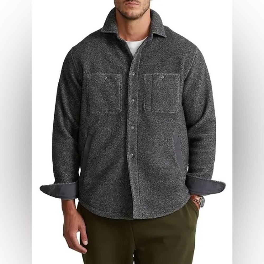 Polo Ralph Lauren Gray Fleece Sherpa Button Up Jacket Size 2XL NWT preppy chic